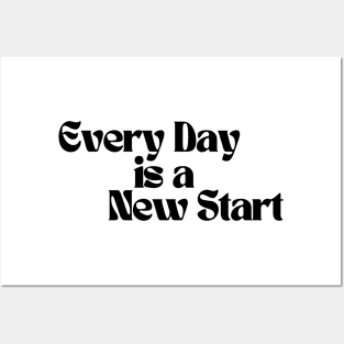 Every Day Is A New Start. Retro Vintage Motivational and Inspirational Saying Posters and Art